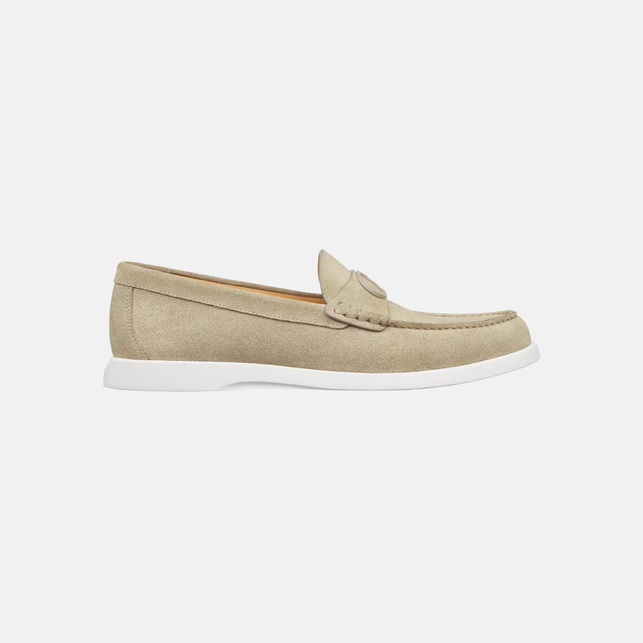 Dior Granville Loafer In Suede, Beige, Side