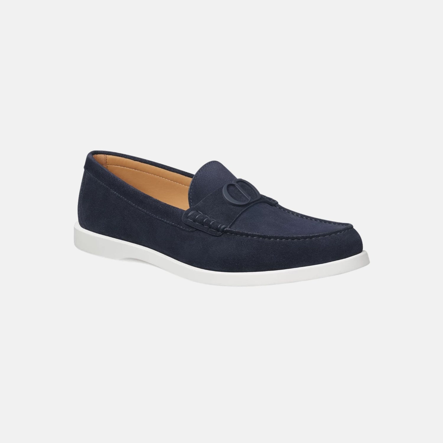 Dior Granville Loafer In Suede, Navy Blue, Front