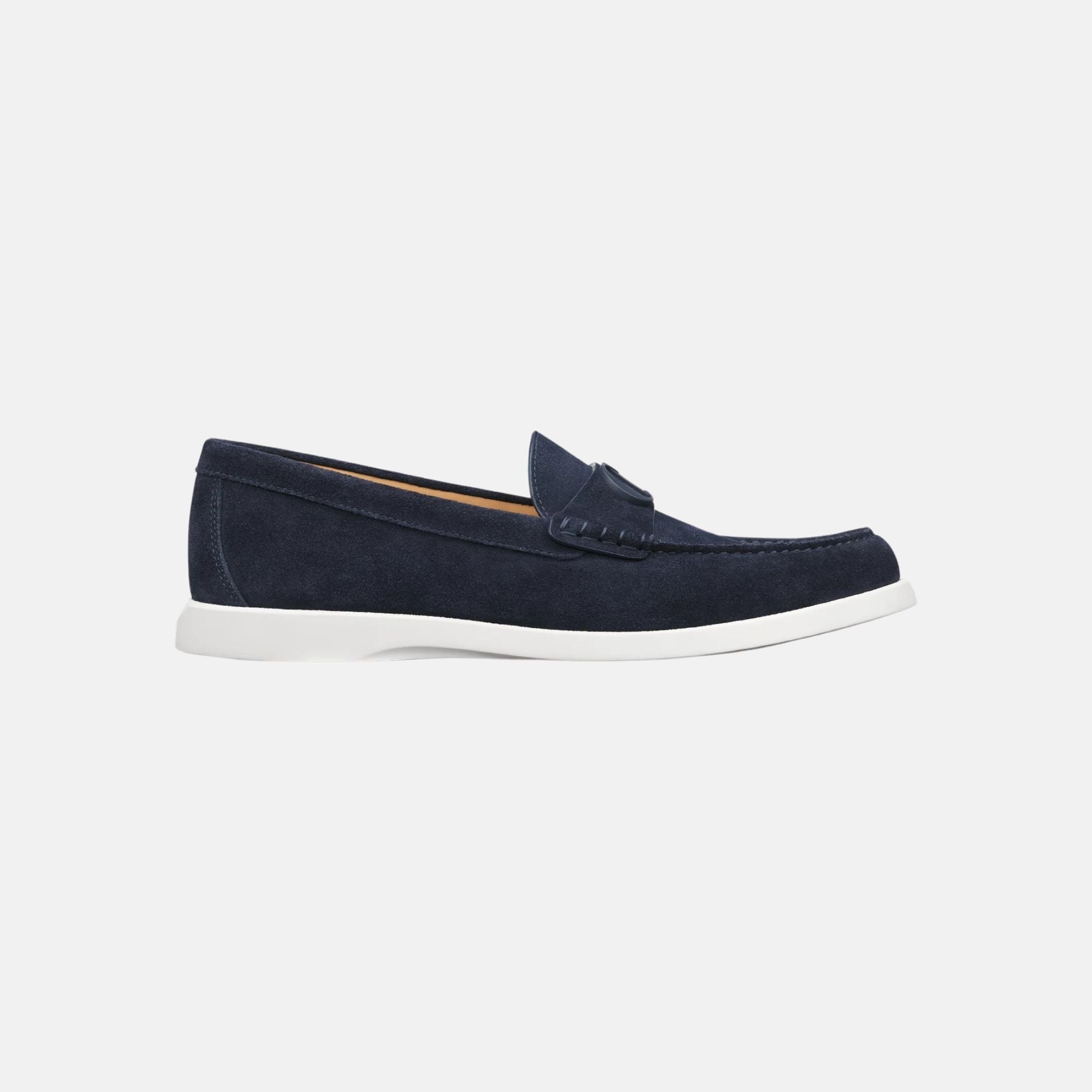 Dior Granville Loafer In Suede, Navy Blue, Side