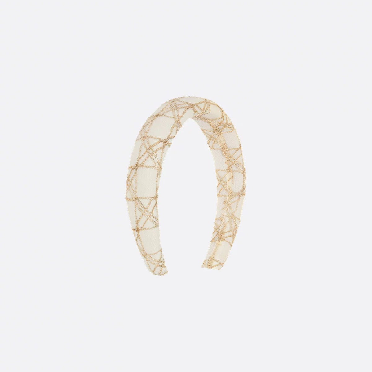 ربطة شعر Headband من قماش Cannage دانتيل بلون ذهبي