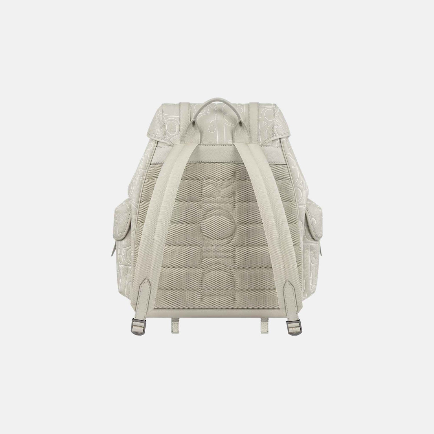 Dior Hit The Road Backpack In Outline Leather And Grained Calfskin, Beige, Back