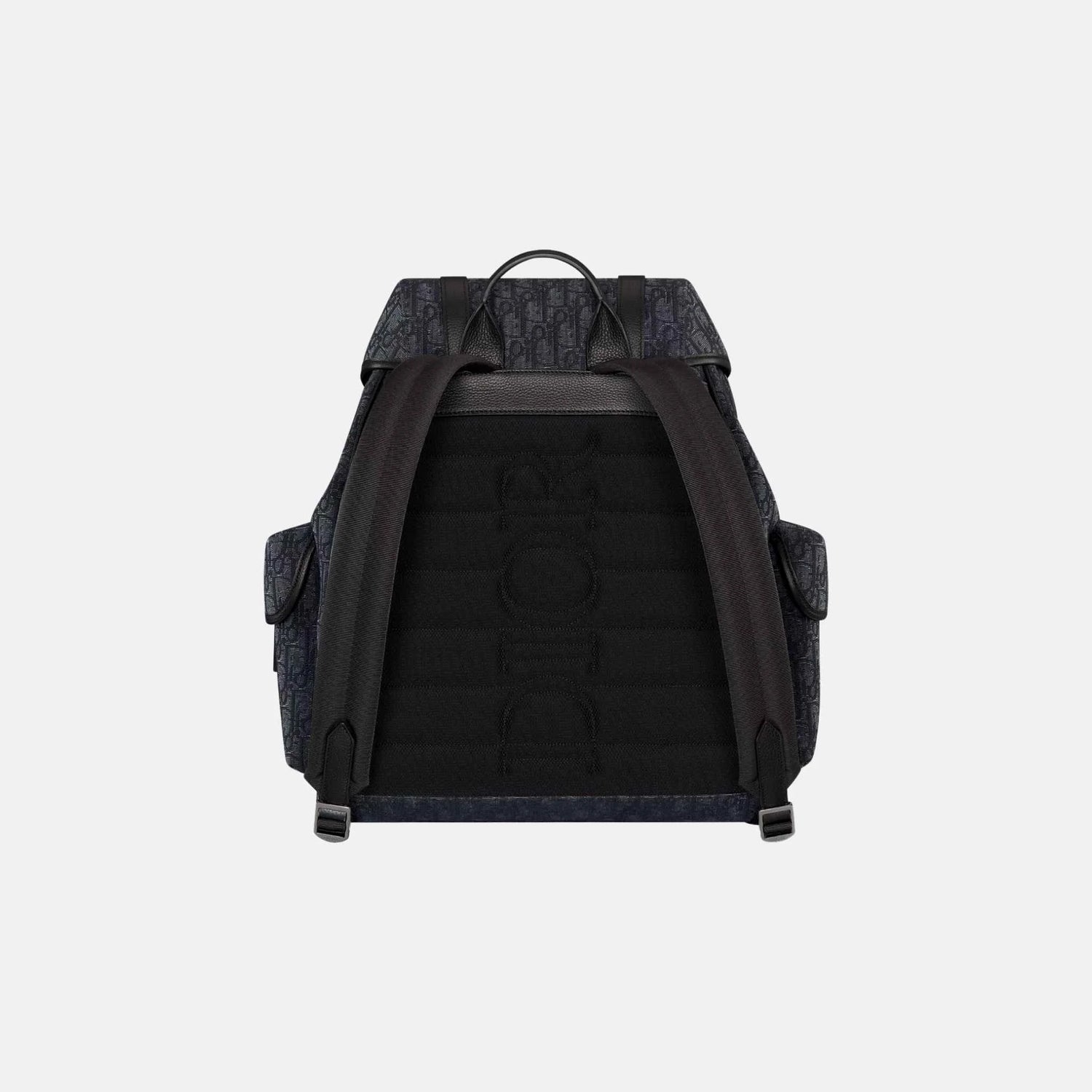 Dior Hit The Road Flap Backpack in Calfskin and Jacquard, Black, Back