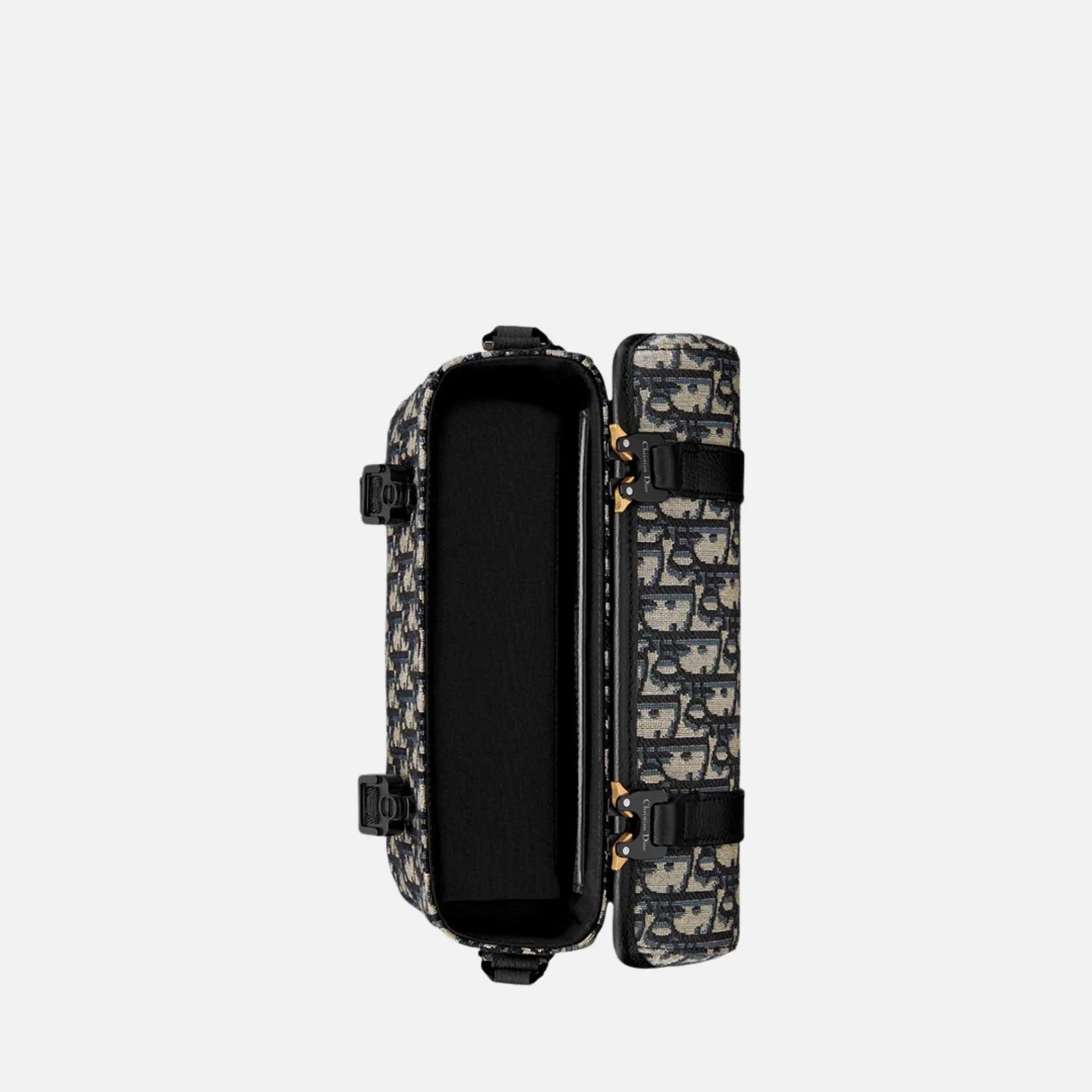 Dior Hit The Road Messenger Bag In Grained Calfskin, Beige, Inside