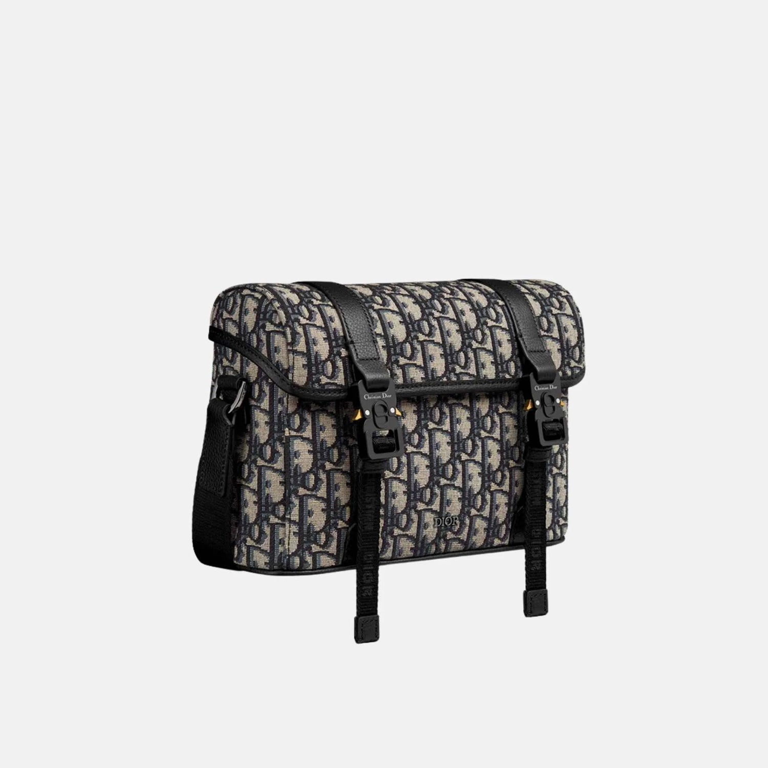 Dior Hit The Road Messenger Bag In Grained Calfskin, Beige, Side