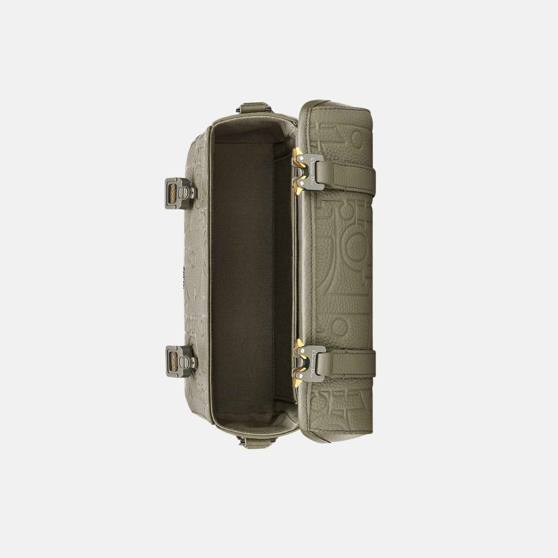 Dior Hit The Road Messenger Bag In Gravity Leather, Green, Inside