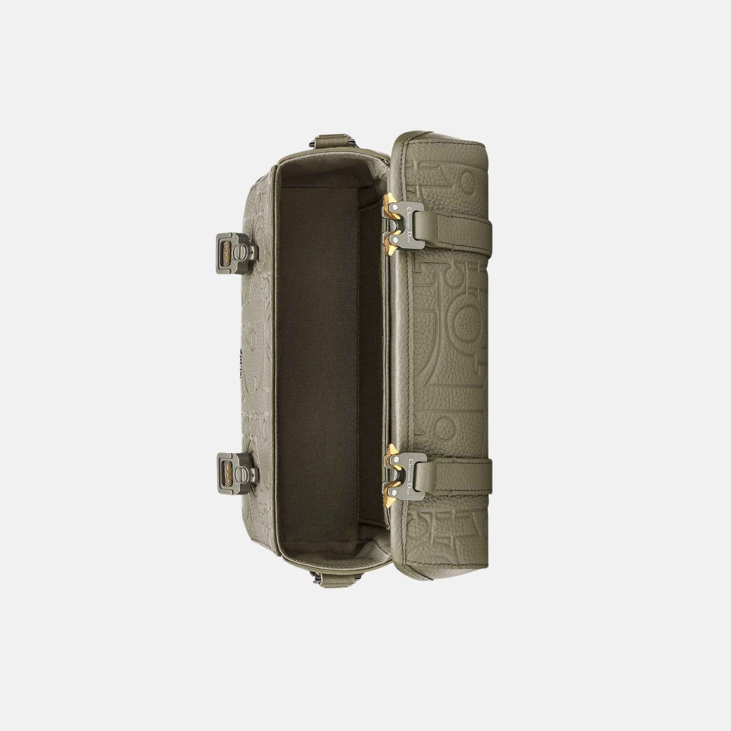 Dior Hit The Road Messenger Bag In Gravity Leather, Green, Inside