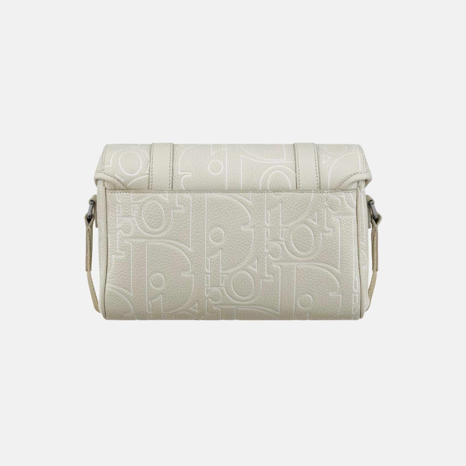 Dior Hit The Road Messenger Bag With Flap In Outline Leather And Calfskin, Beige, Back