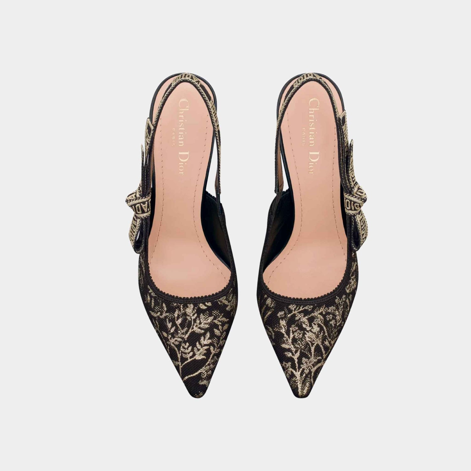 JAdior Slingback Pump Black and Gold Tone Millefiori