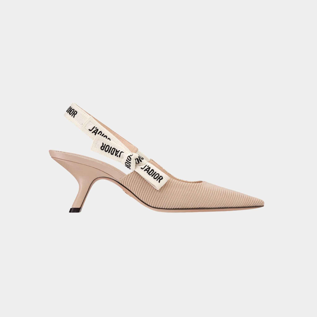  حذاء Dior J'Adior Slingback بلون نيود من قماش تقني، كعب 6.5 cm، جانب
