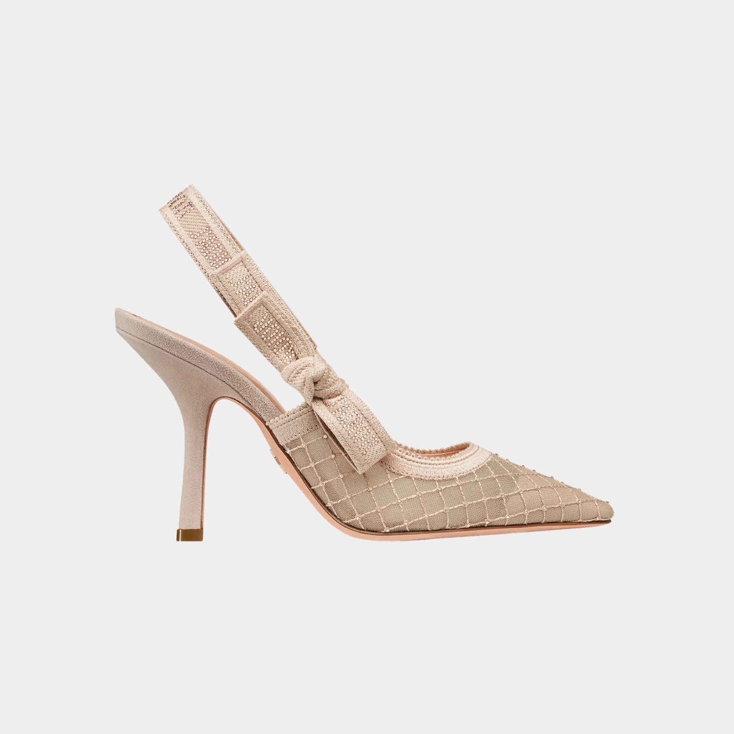 Dior JAdior Slingback Pump Transparent Mesh with Nude Strass, Side