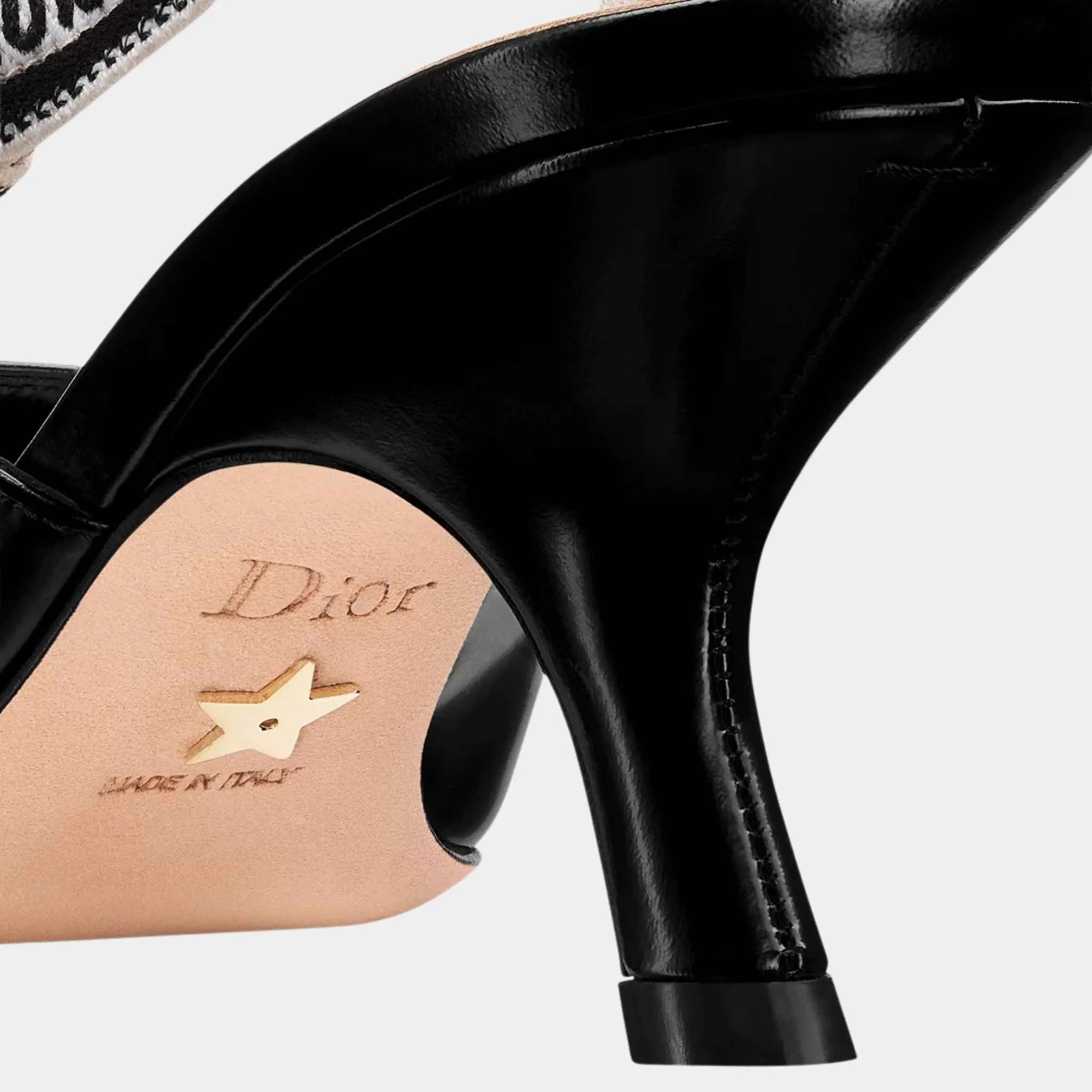 Dior J Adior Singback Pump Black Calfskin Embroidered, Back