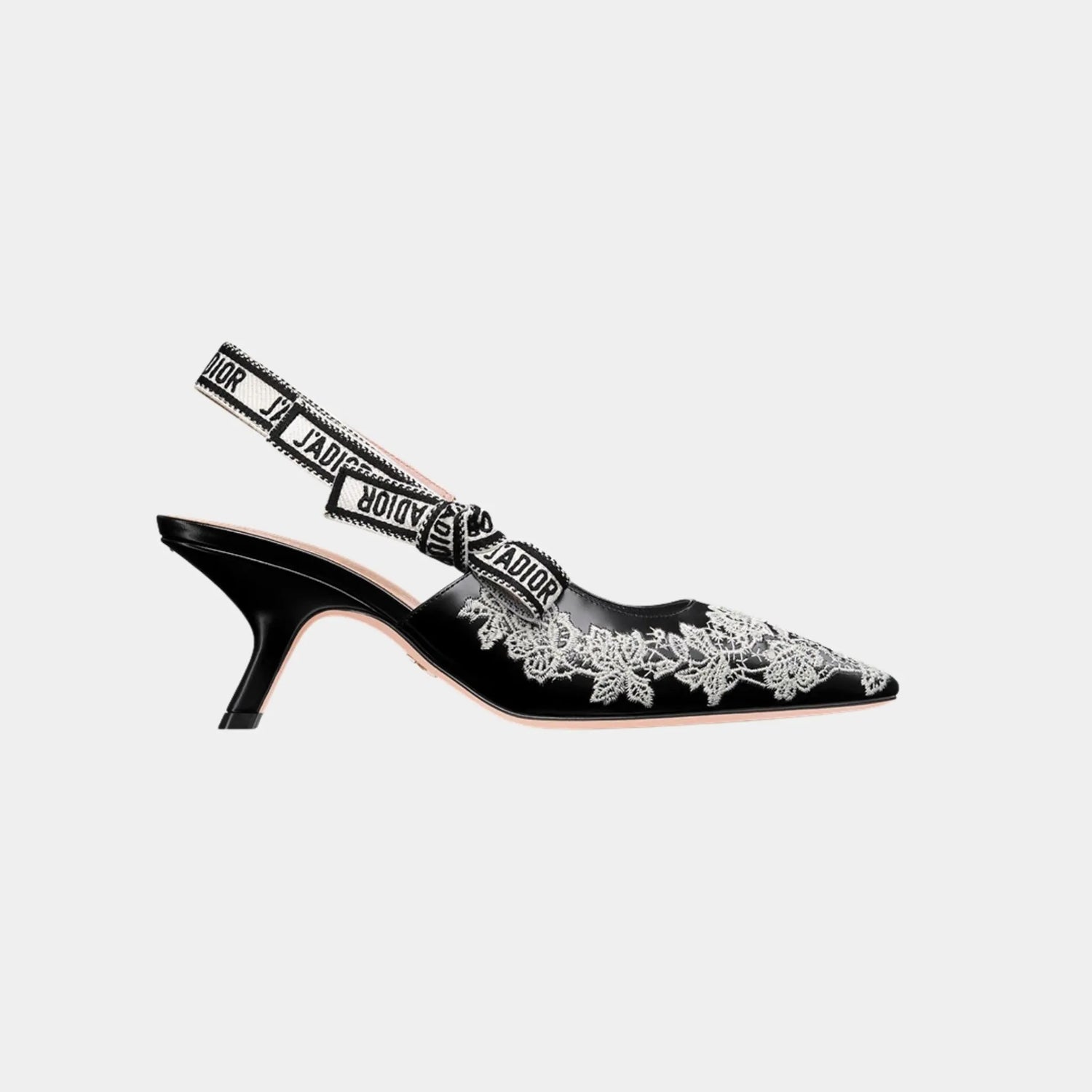 Dior J Adior Singback Pump Black Calfskin Embroidered, Side
