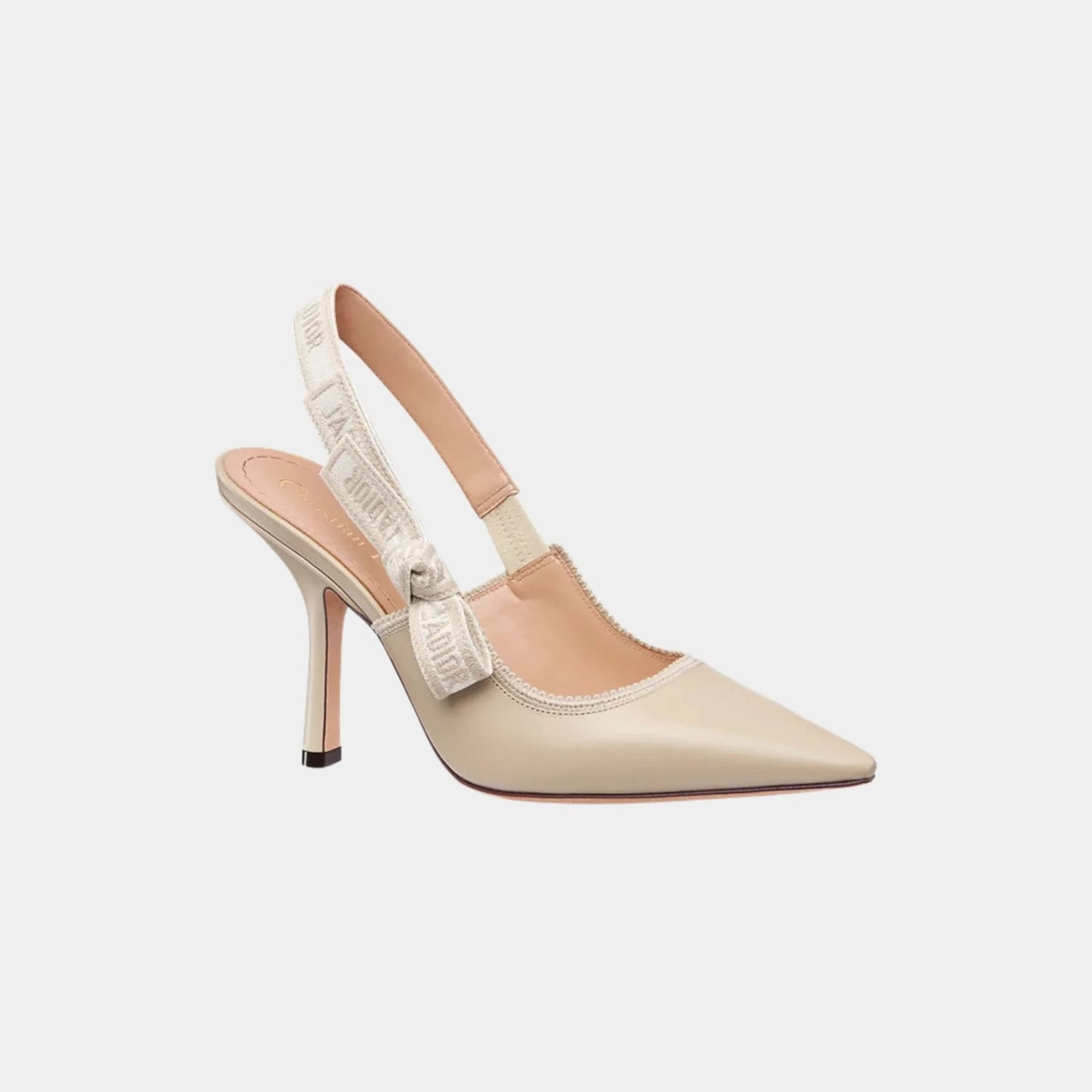 Dior J Adior Slingback Pumps Calfskin, Powder Beige, Front