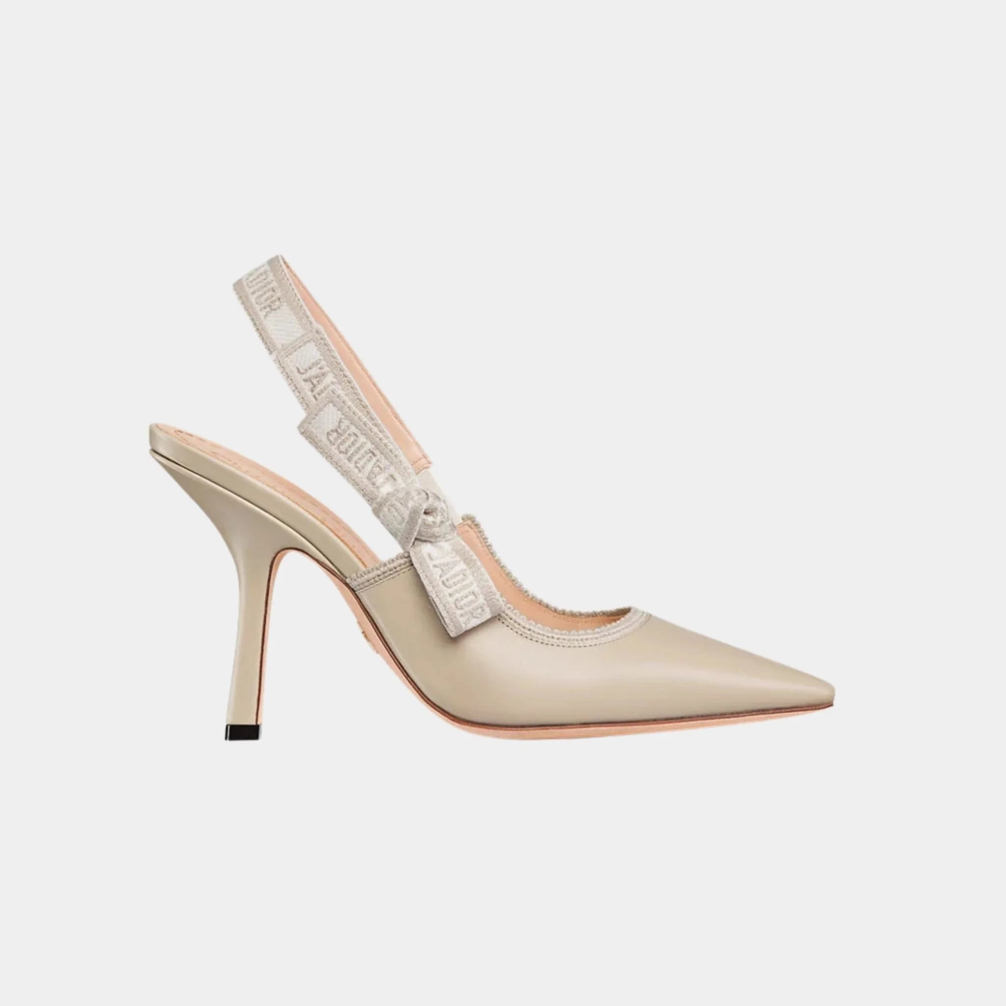 Dior J Adior Slingback Pumps Calfskin, Powder Beige, Side