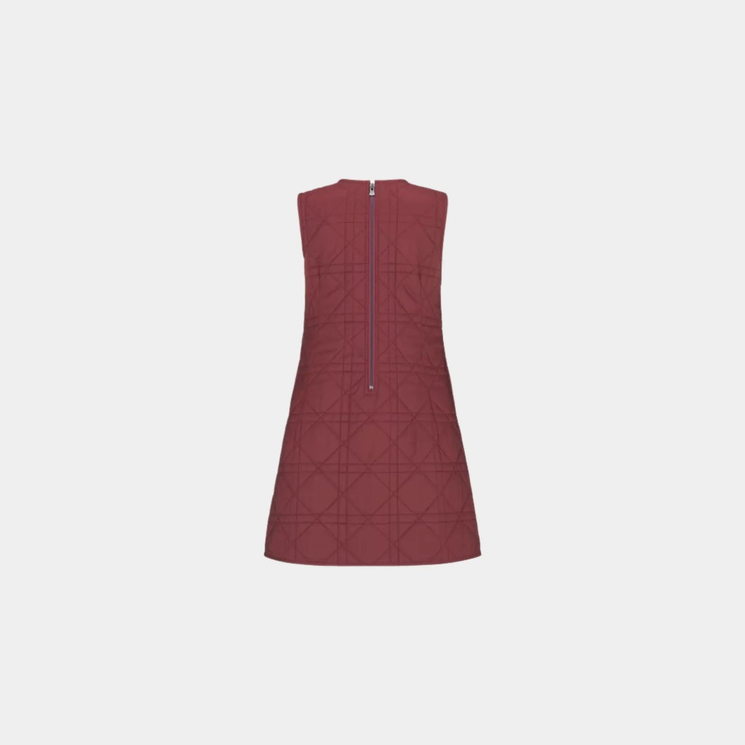 Dior Kids A-Line Dress Burgundy Macrocannage Technical Fabric, Back