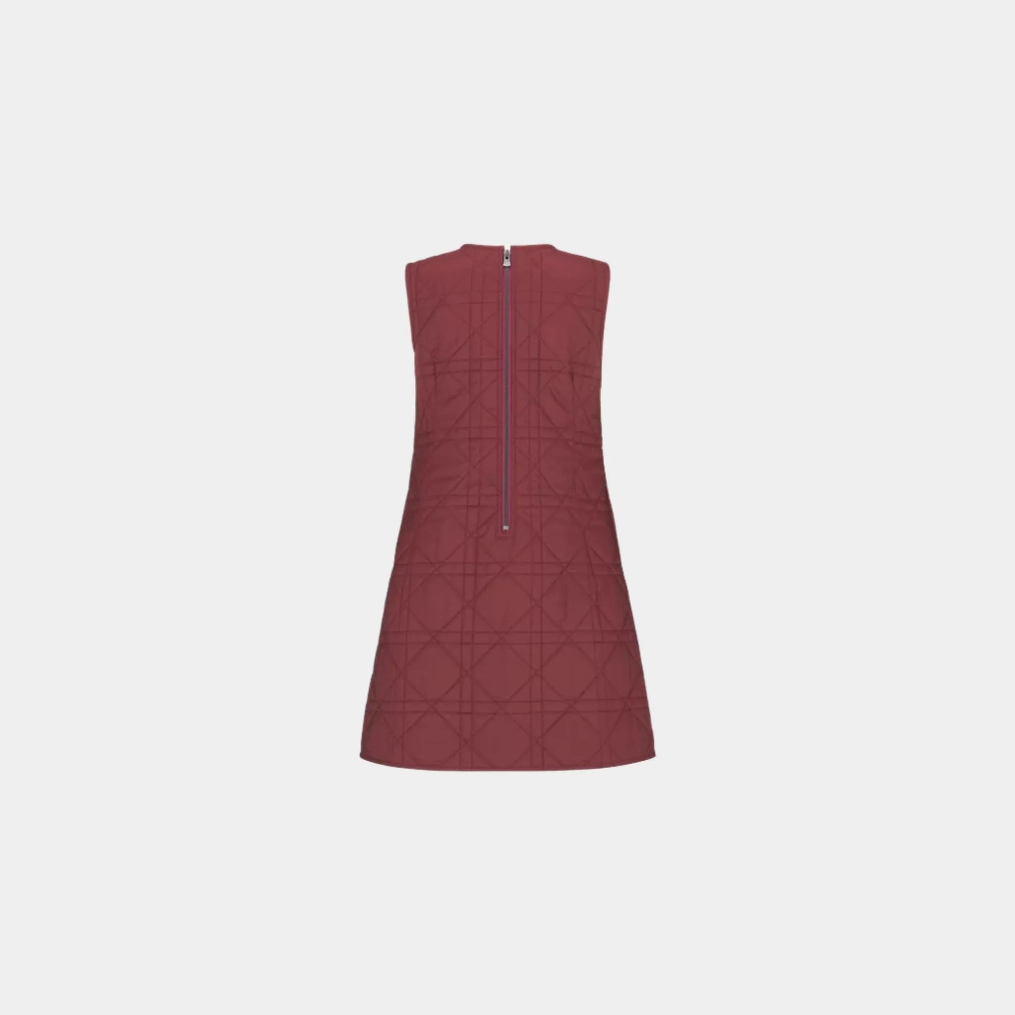 Dior Kids A-Line Dress Burgundy Macrocannage Technical Fabric, Back