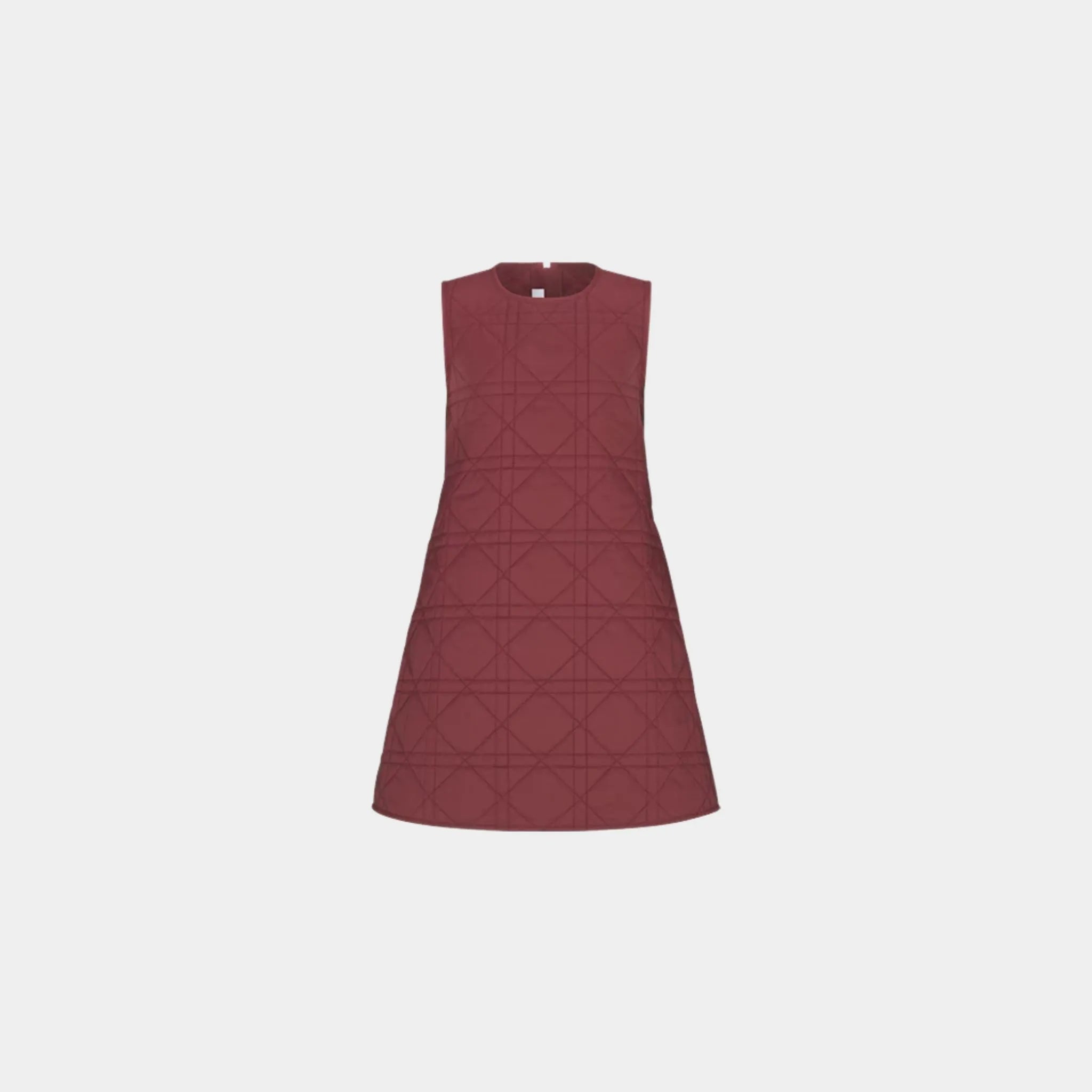 Dior Kids A-Line Dress Burgundy Macrocannage Technical Fabric, Front