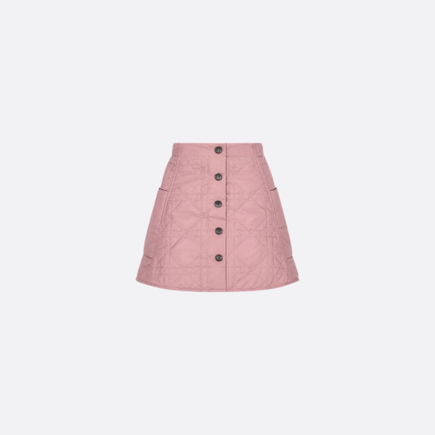 Dior Kids A-Line Skirt Antique Pink Cannage Quilted Technical Fabric, Front View