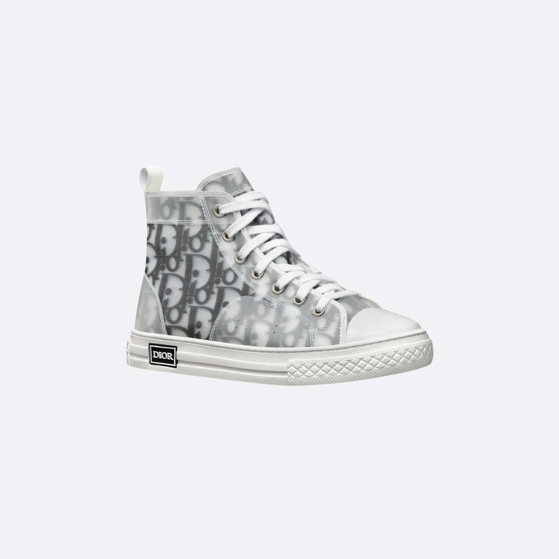 alt
حذاء Dior Kids B23 رياضي عالي الساق أبيض وأسود من قماش تقني Dior Oblique، من الأمام