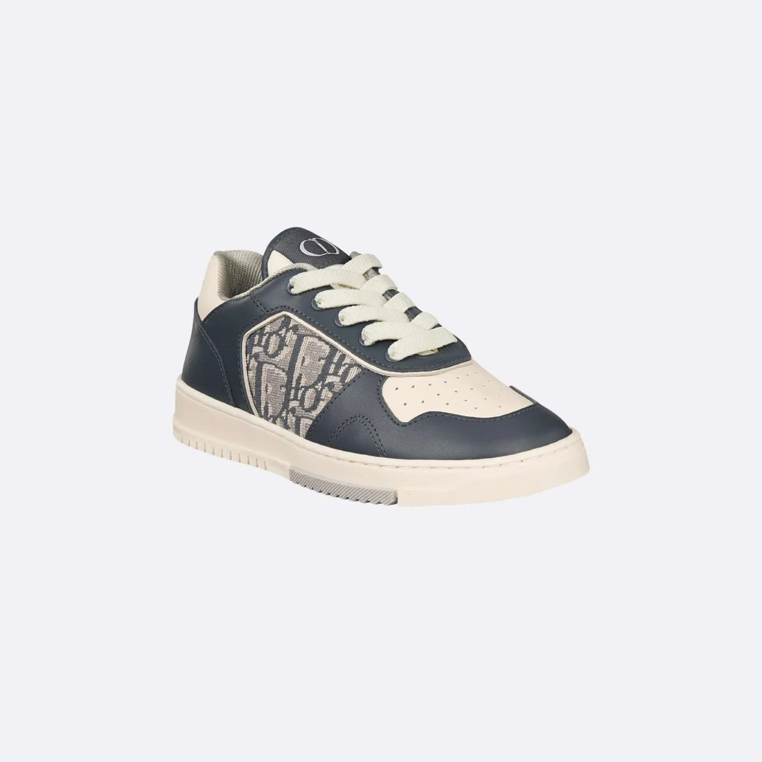 Dior Kids B27 حذاء رياضي منخفض من جلد العجل الناعم بجاكار Dior Oblique، كريمي، من الأمام