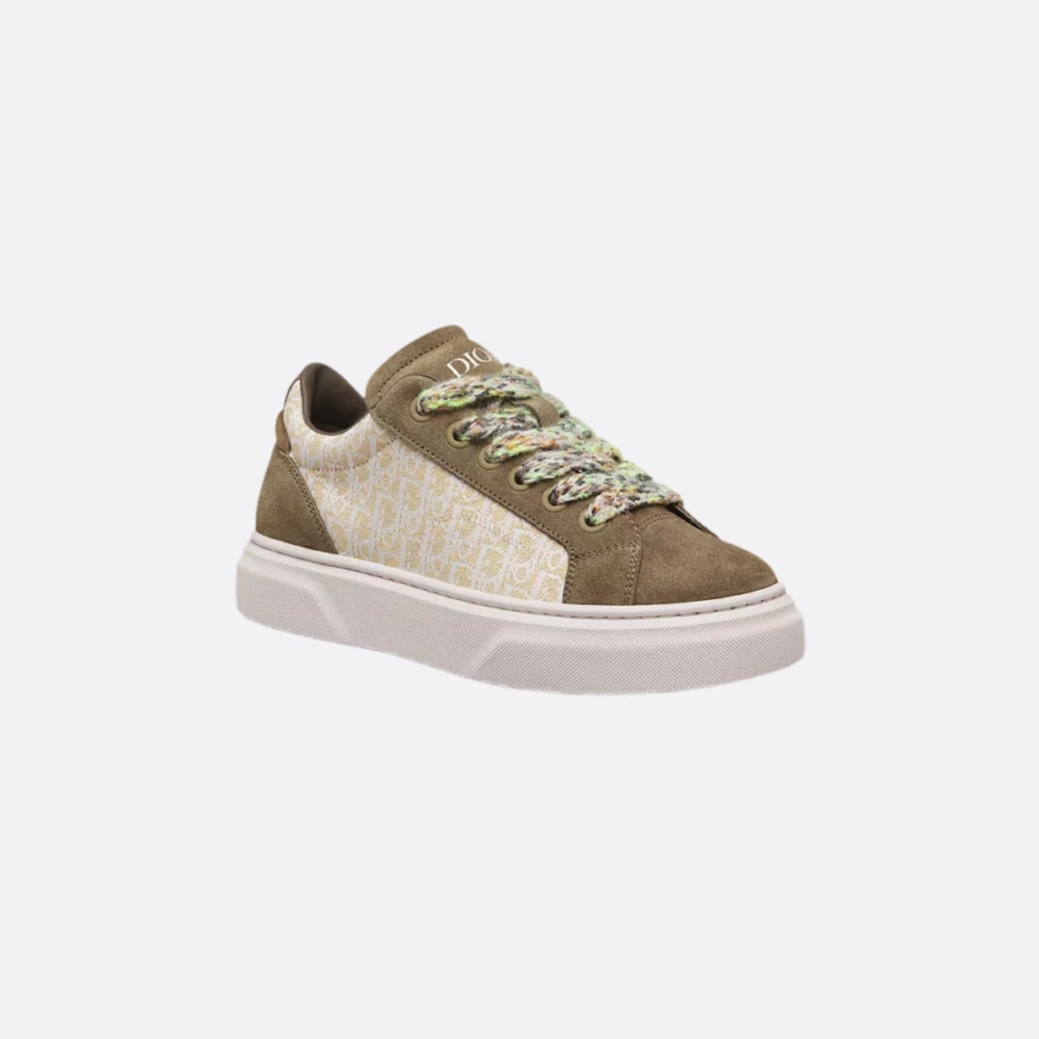 Dior Kids B33 Low Top Sneaker Dior Oblique Jacquard Suede, Beige, Front