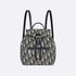 Dior Kids Backpack Beige And Blue Dior Oblique Jacquard, Front View