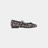 Dior Kids Ballet Flat Black Pink and Silver-Tone Tweed, Side