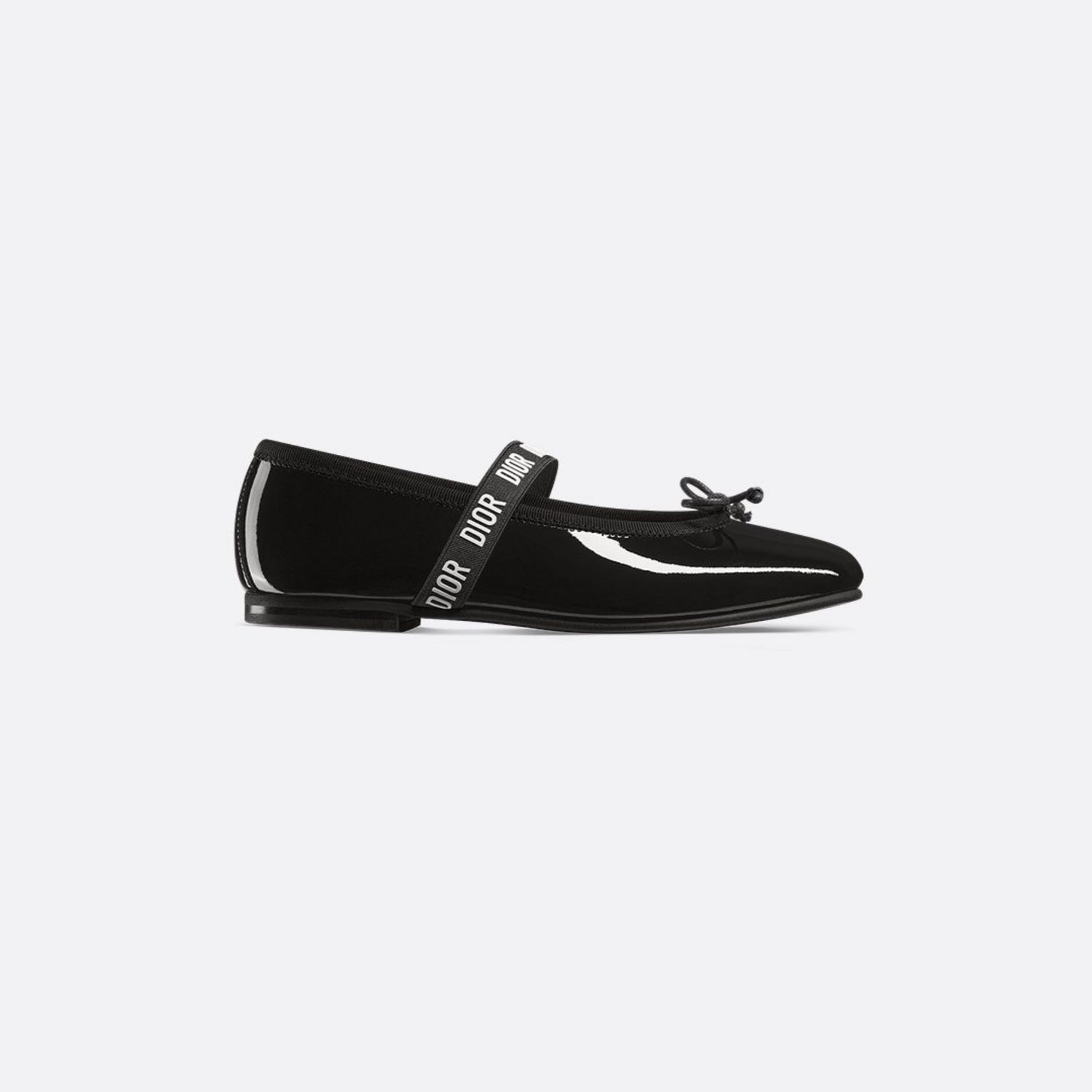 Dior Kids Ballet Flat Calfskin, Black Patent, Side