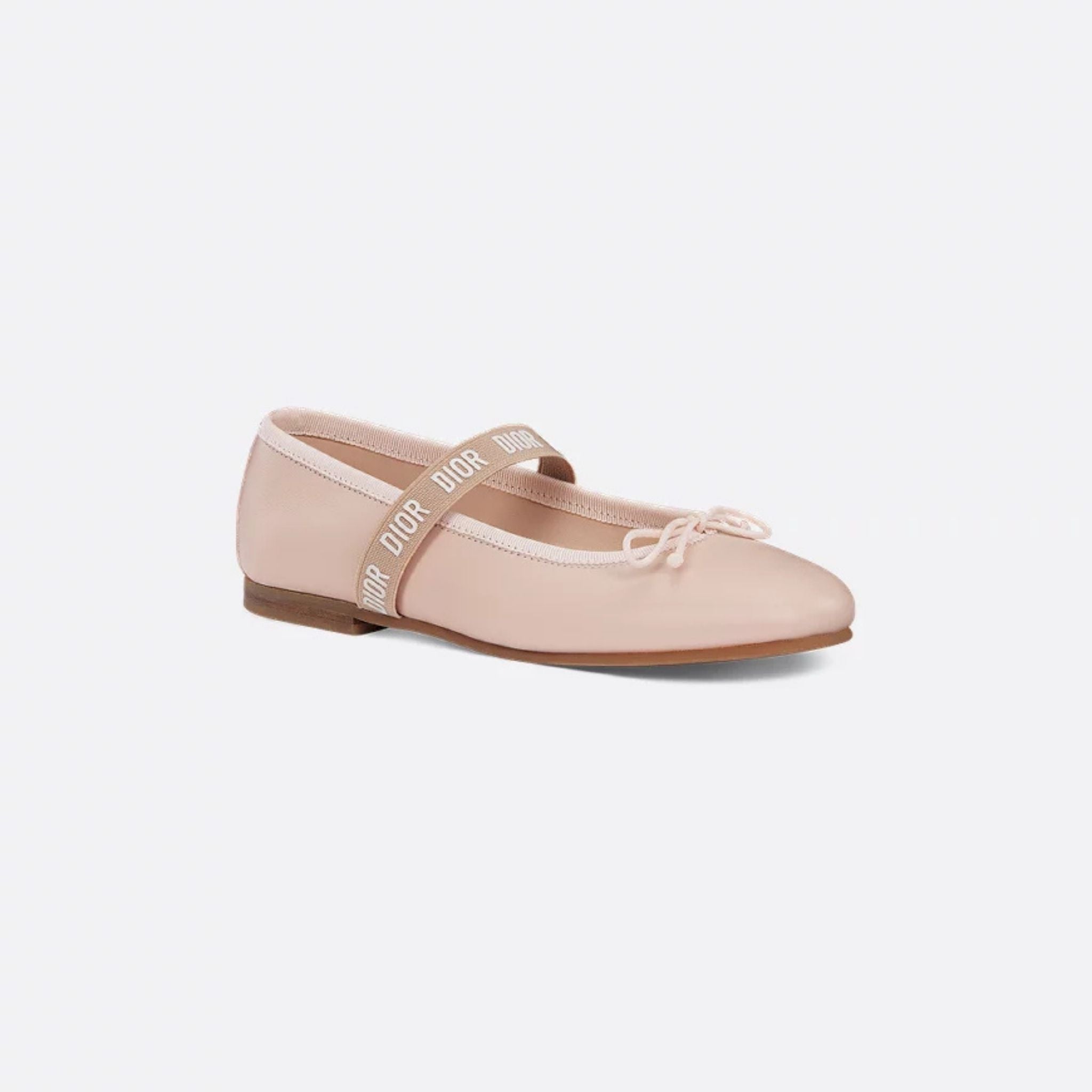 Dior Kids Ballet Flat Calfskin, Pale Pink, Front