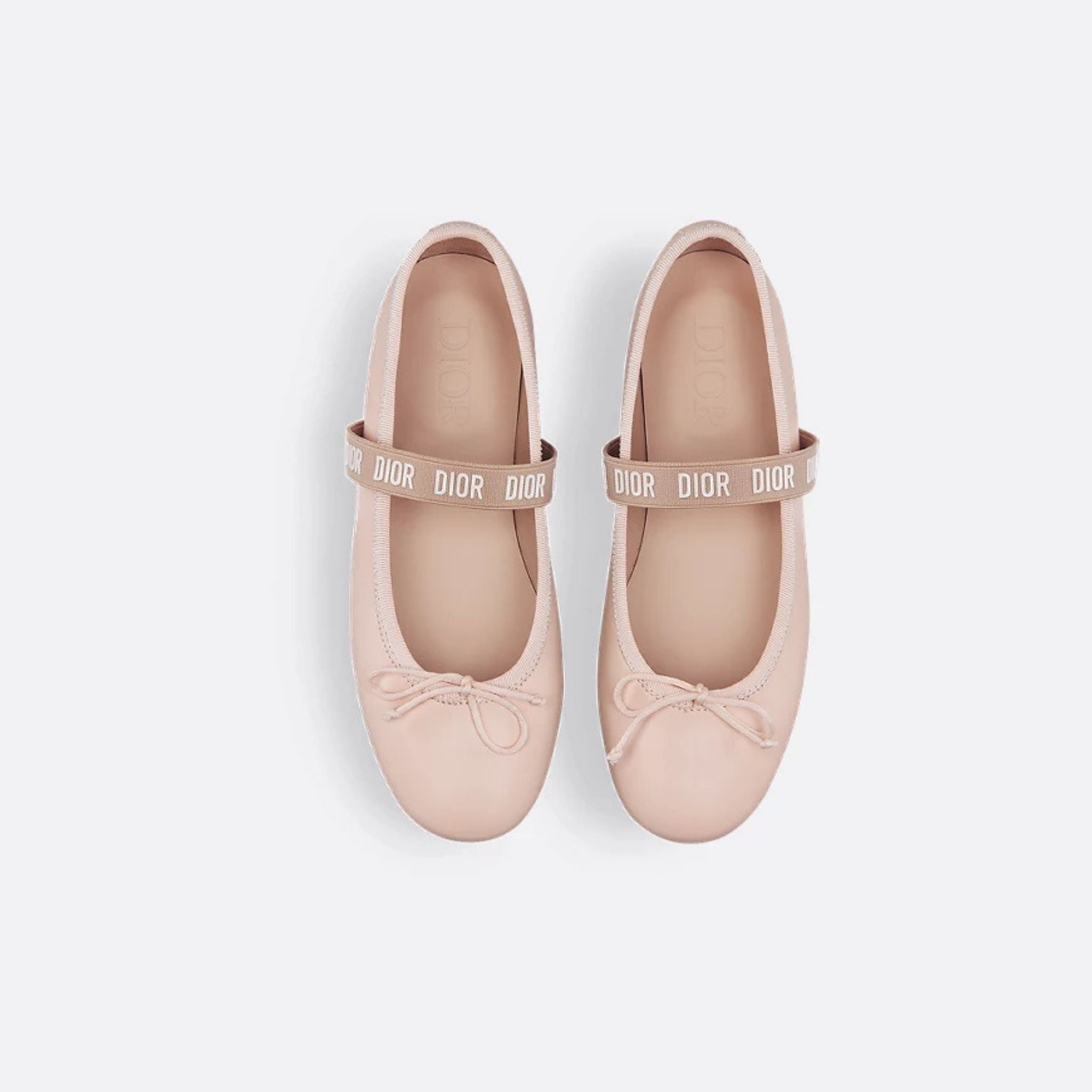 Dior Kids Ballet Flat Calfskin, Pale Pink, Top