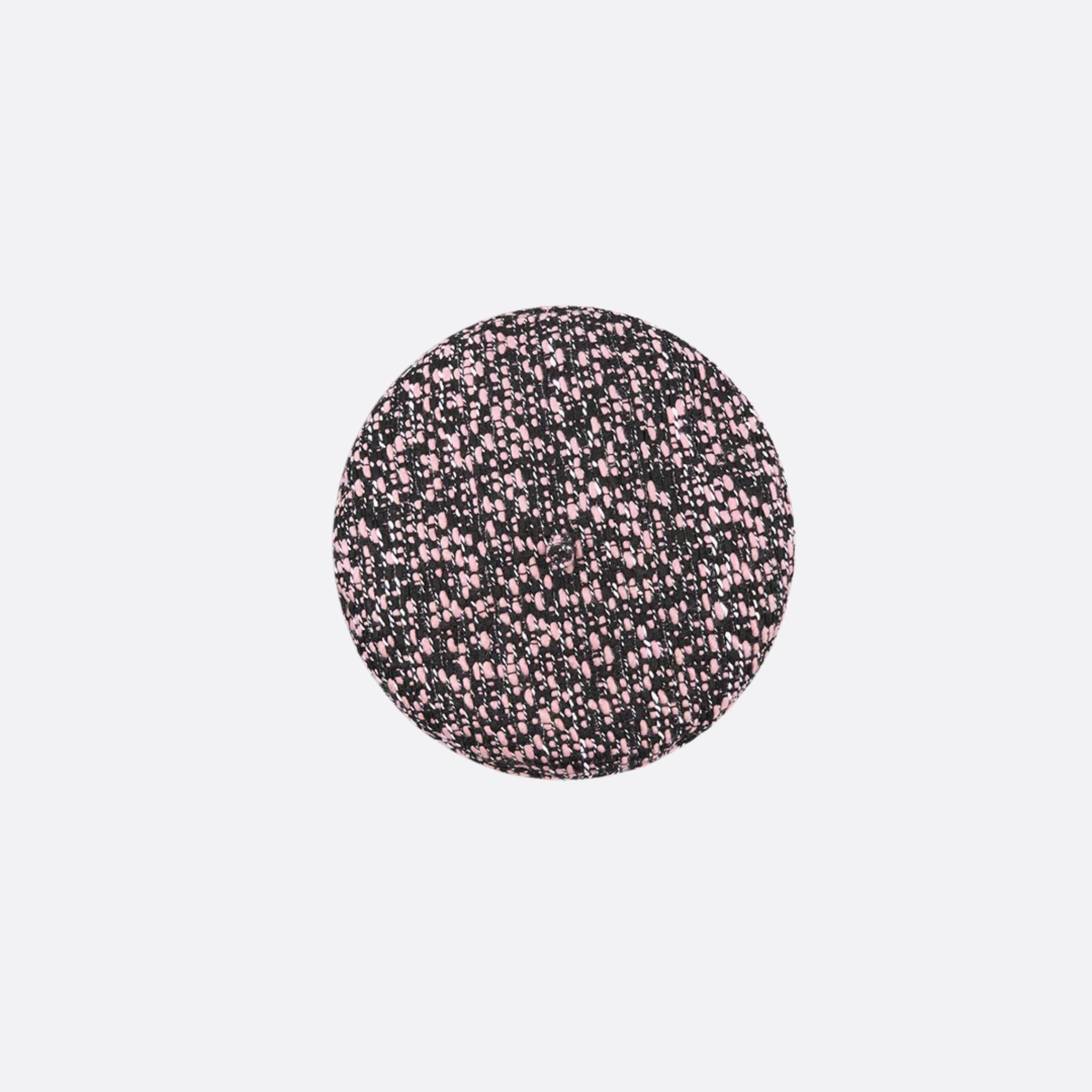 Dior Kids Beret Black Pink and Silver Tone Tweed, Top View