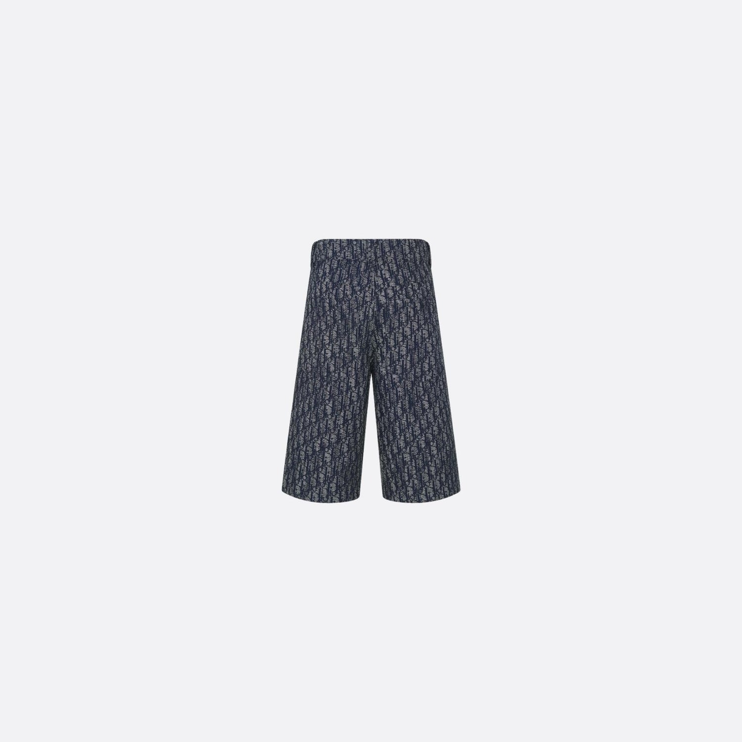 Dior Kids Bermuda Shorts Blue Dior Oblique Cotton Gabardine Jacquard Distressed Effect, Back