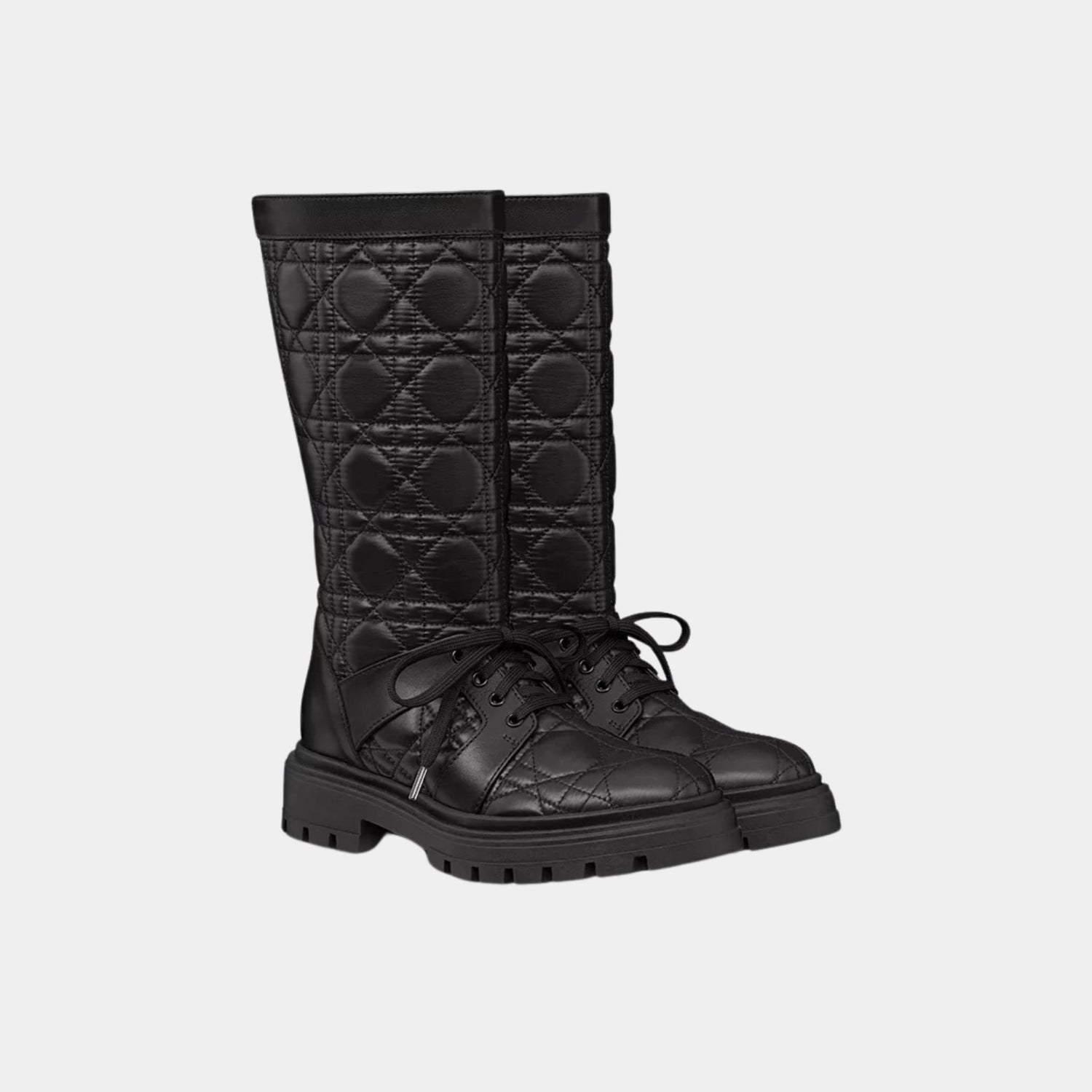 Dior Kids Boot Black Cannage Technical Fabric, Front