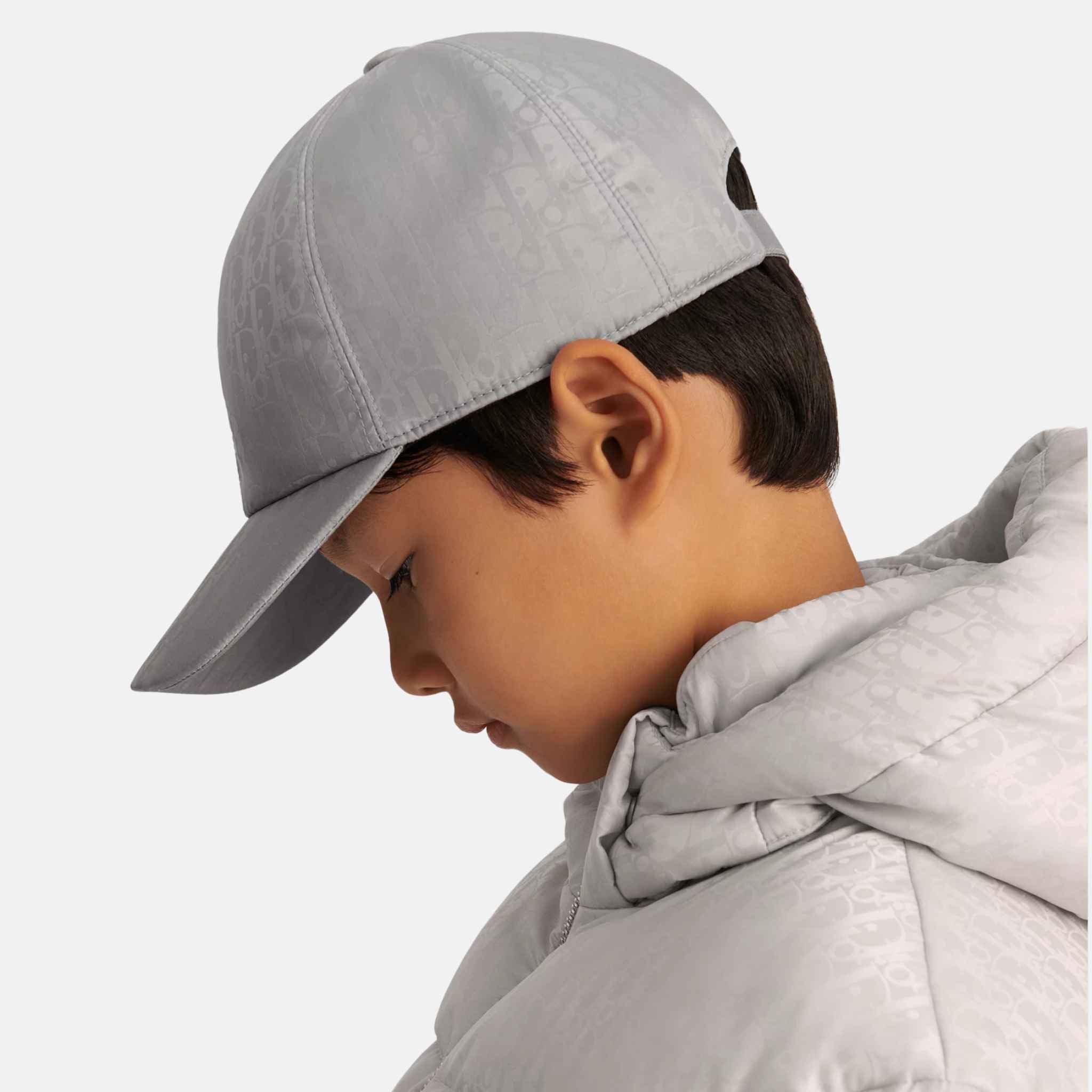 Dior Kids Cap Gradient Dior Oblique Technical Jacquard, Grey, Kid Model