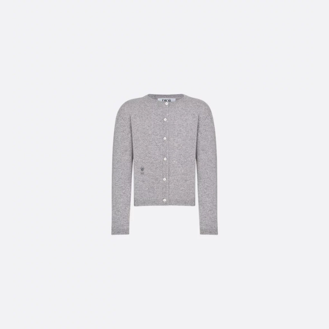 Dior Kids Cardigan Wool and Cashmere Knit, Gray Wool, Front
