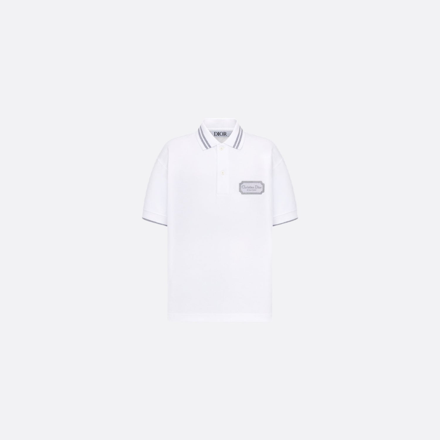 Dior Kids Christian Dior Couture Polo Shirt White Cotton Pique, Front