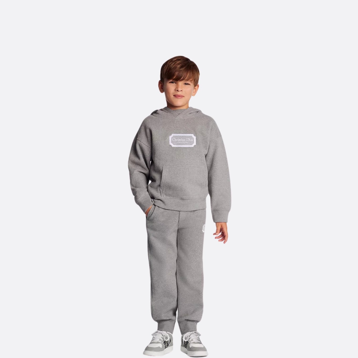 Dior Kids Christian Dior Couture Track Pants Cotton Fleece, GreyModel