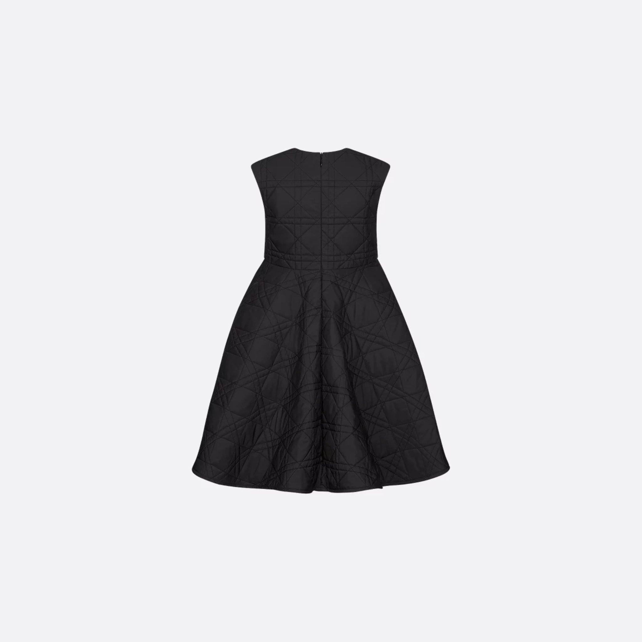 Dior Kids Flared Dress Black Macrocannage Technical Fabric, Back