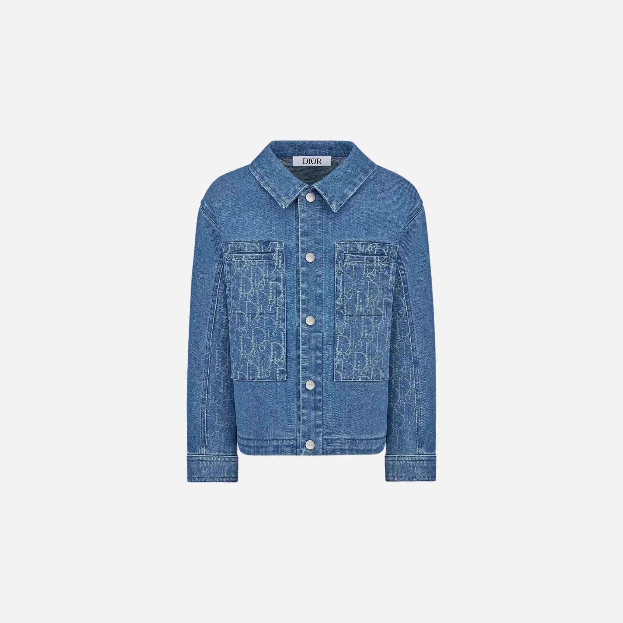 Dior Kids Jacket Blue Cotton Denim, Front