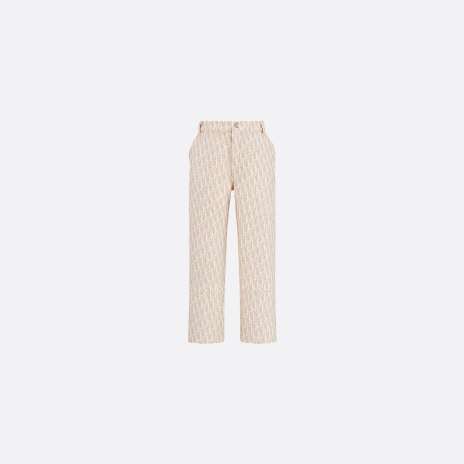 Dior Kids Pants Beige Basket Weave Cotton Ivory Dior Oblique Motif, Front