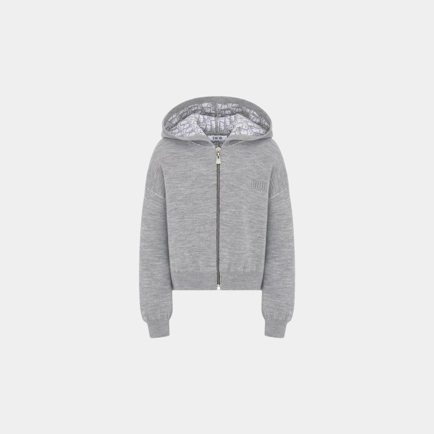 Kids Reversible Navy Blue Wool Knit Zipped Cardigan with Hood