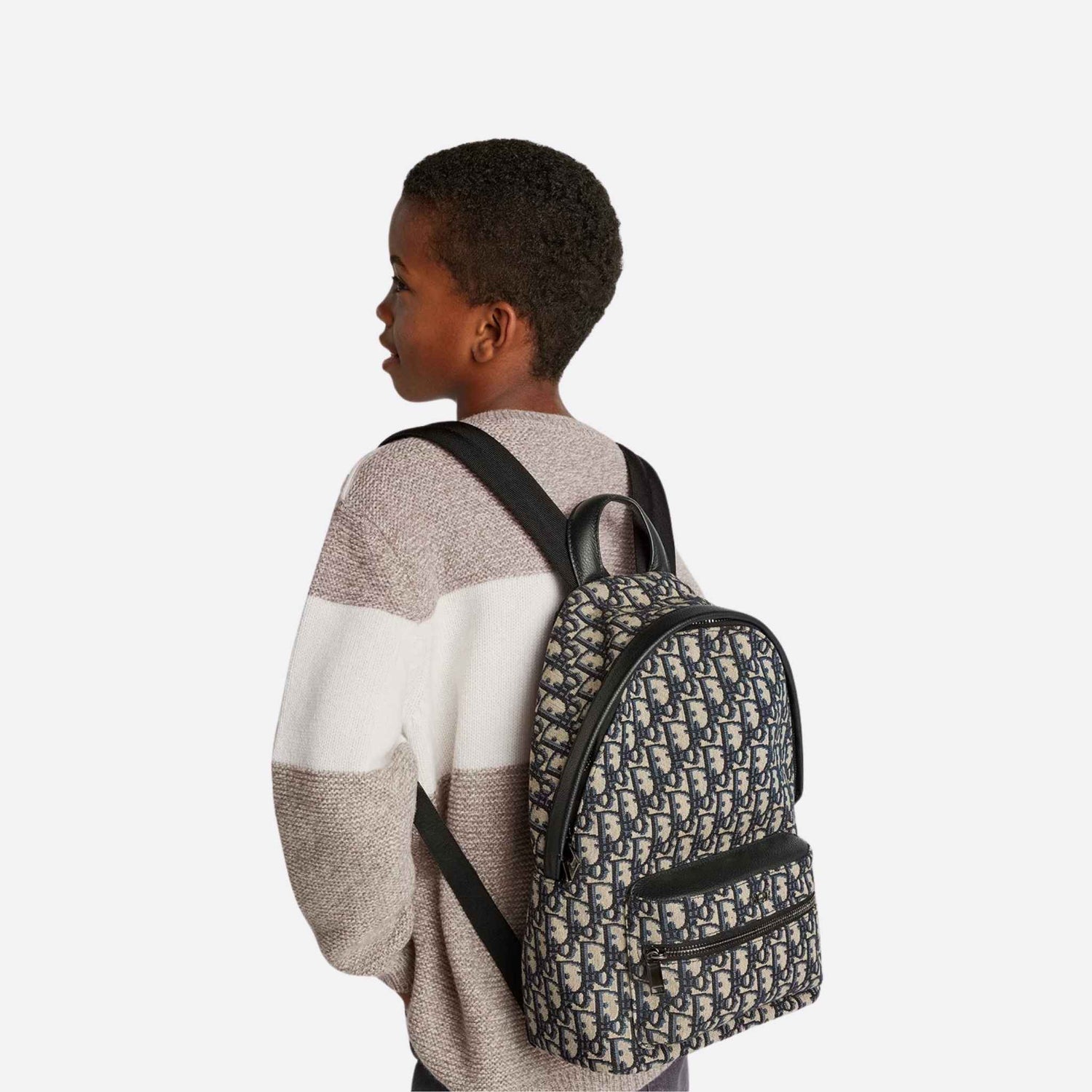 Dior Kids Rider Backpack Beige and Black Dior Oblique Jacquard, Model