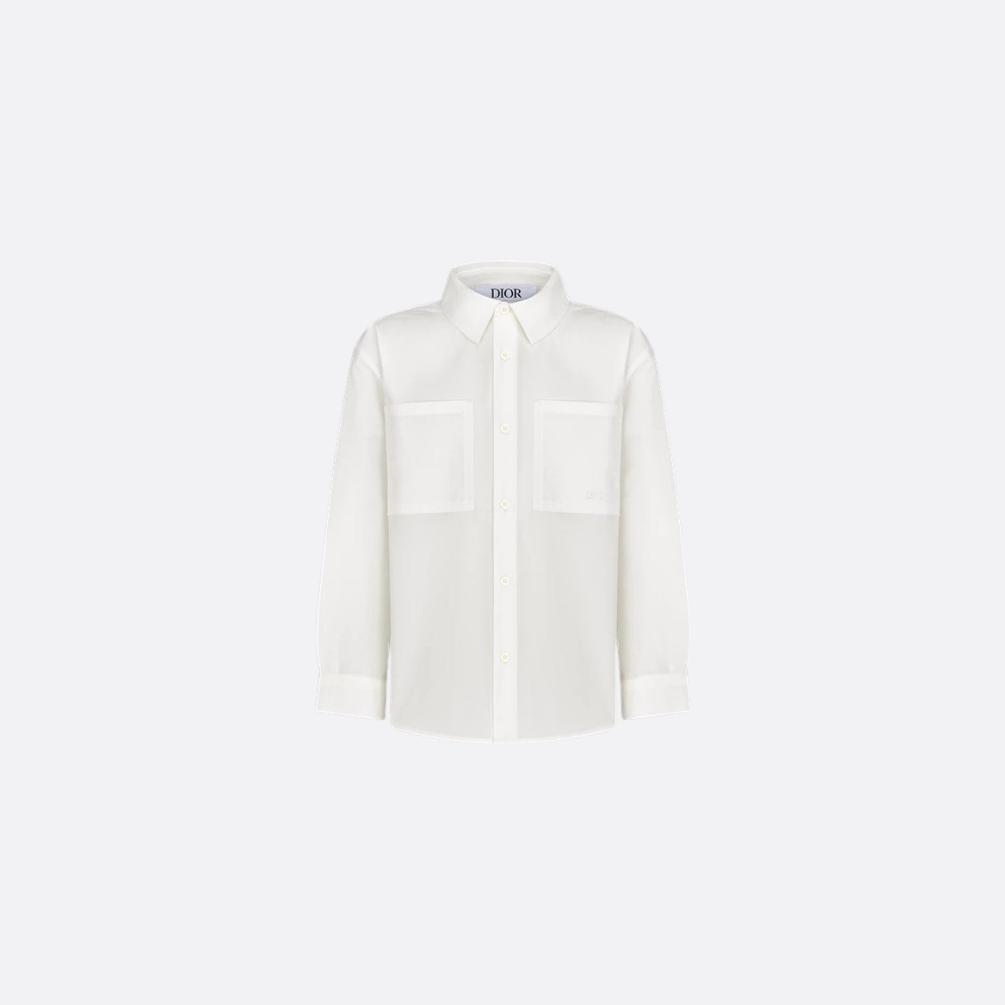 Dior Kids Shirt Ivory Cotton Poplin, Front