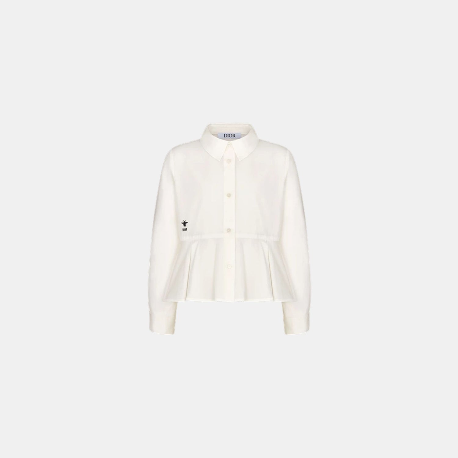 Dior Kids Shirt White Cotton Poplin, FrontViews