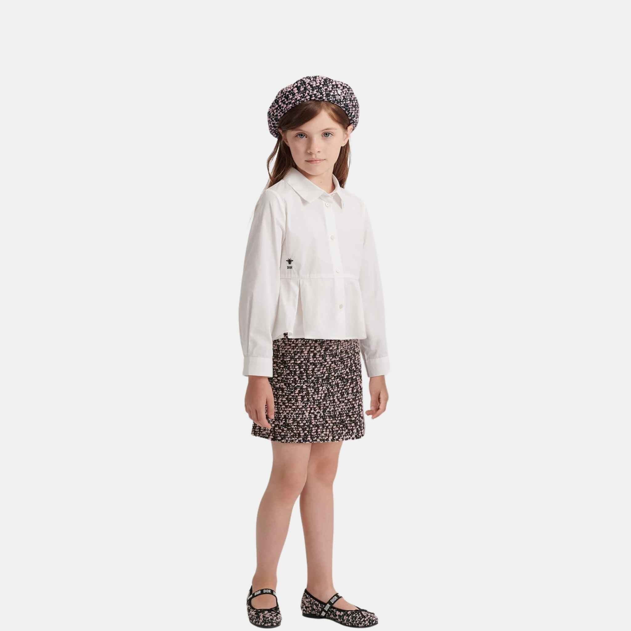 Dior Kids Shirt White Cotton Poplin, ModelView