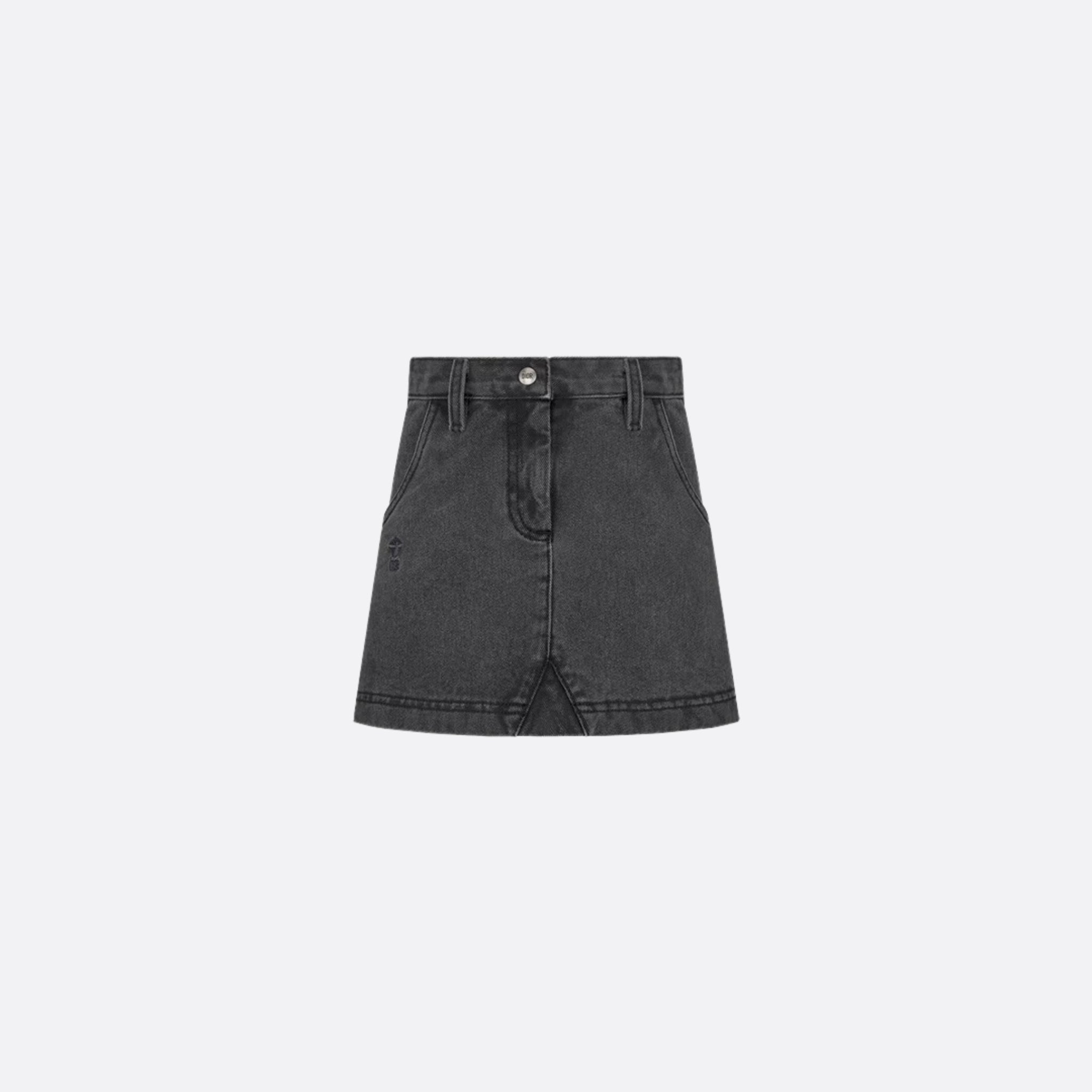 Dior Kids Short Skirt Deep Gray Cotton Denim, Front