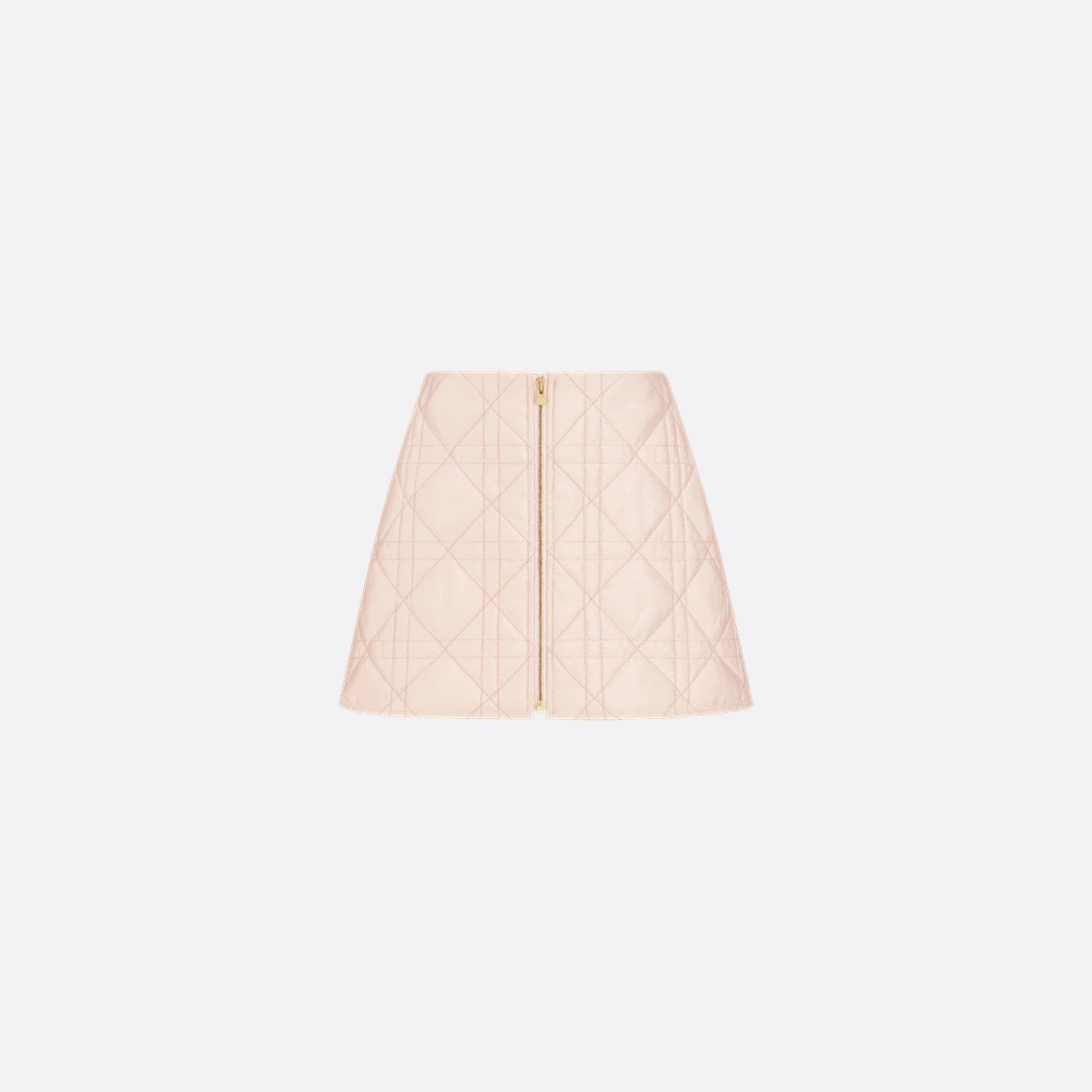 Dior Kids Short Skirt Pale Pink Cannage Satin Finish Technical Fabric, Front View