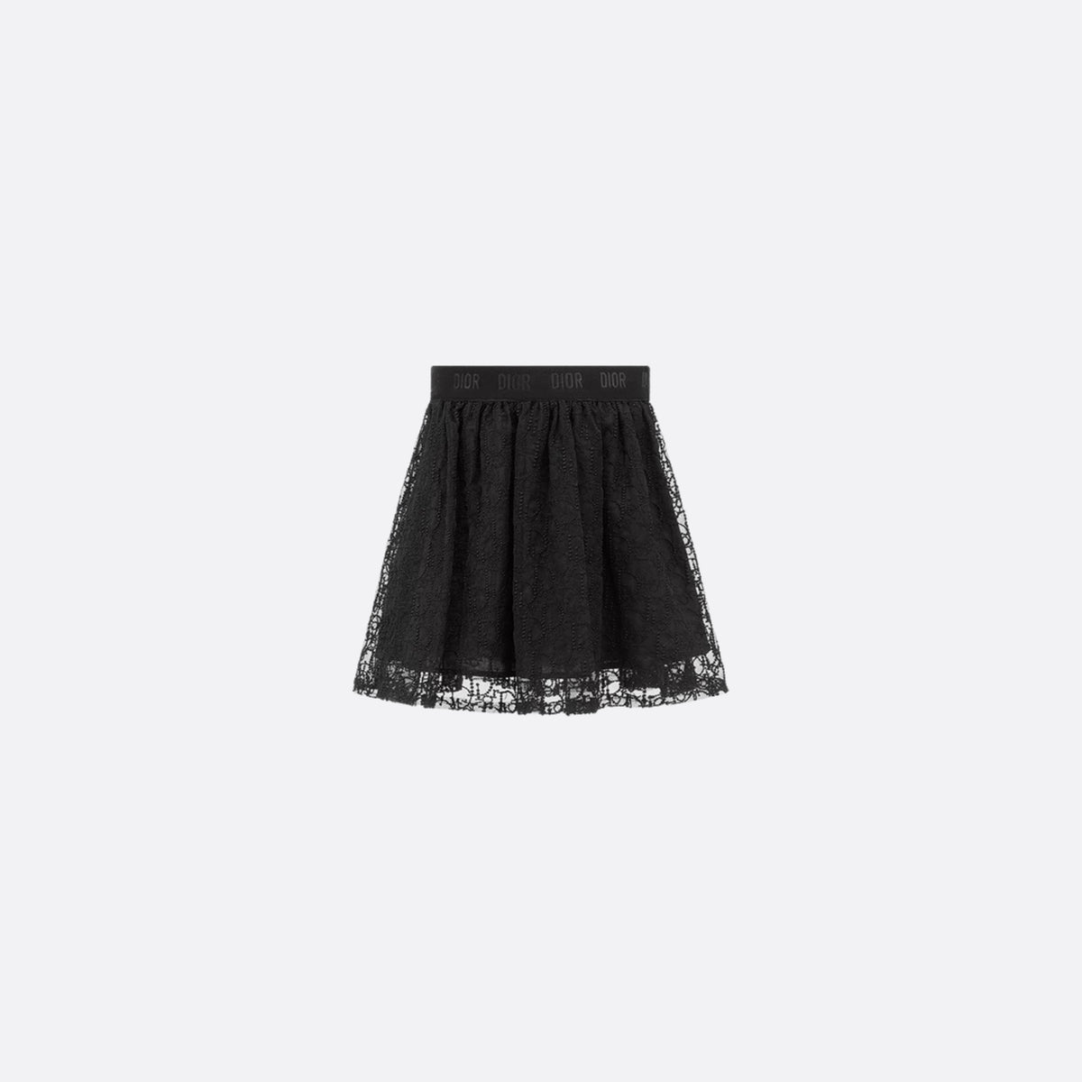 Kids Flared Skirt Embroidered Tulle with Dior Oblique Pearls Motif