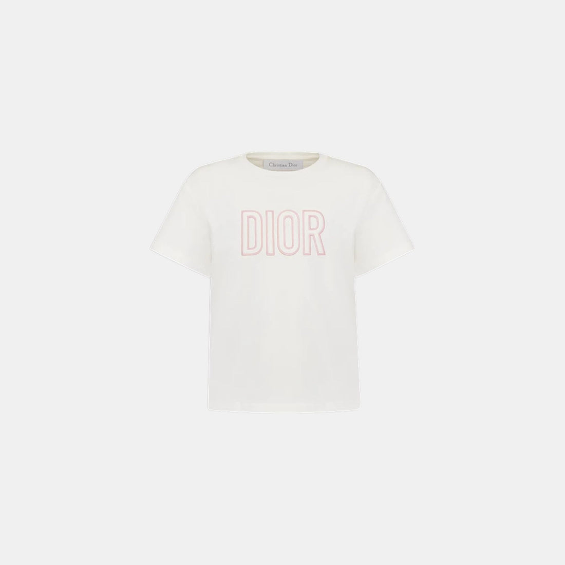 Dior Kids T-Shirt Cotton Jersey, Ivory, FrontView