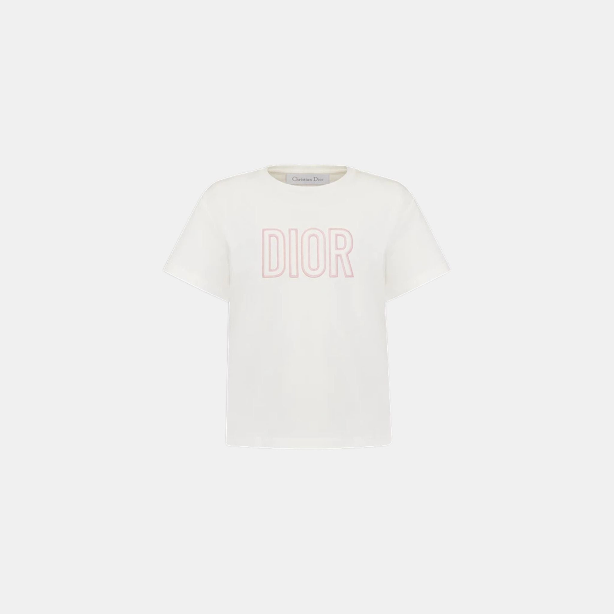 Dior Kids T-Shirt Cotton Jersey, Ivory, FrontView